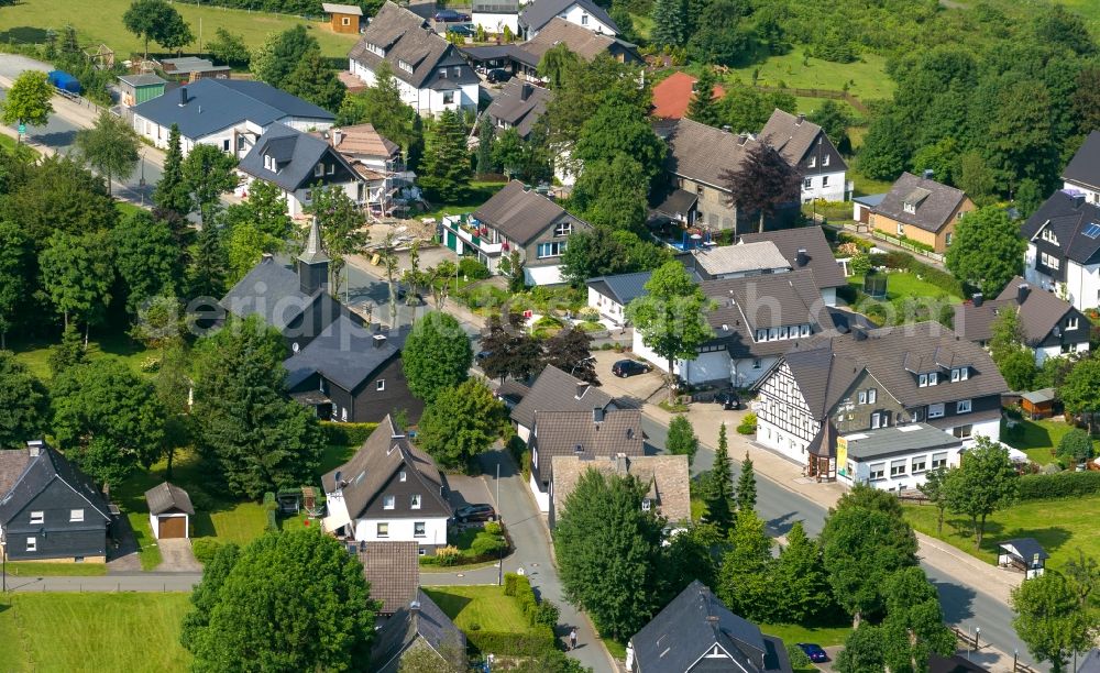 Aerial image Winterberg OT Langewiese - View of residential houses in the district of Langewiese in Winterberg in the state of North Rhine-Westphalia