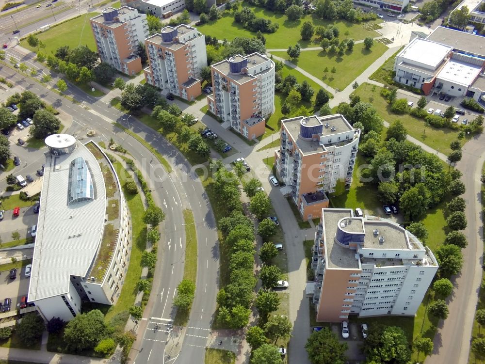 Halle (Saale) OT Neustadt from above - View of residential buildings in the district of Neustadt in Halle ( Saale ) in the state Saxony-Anhalt