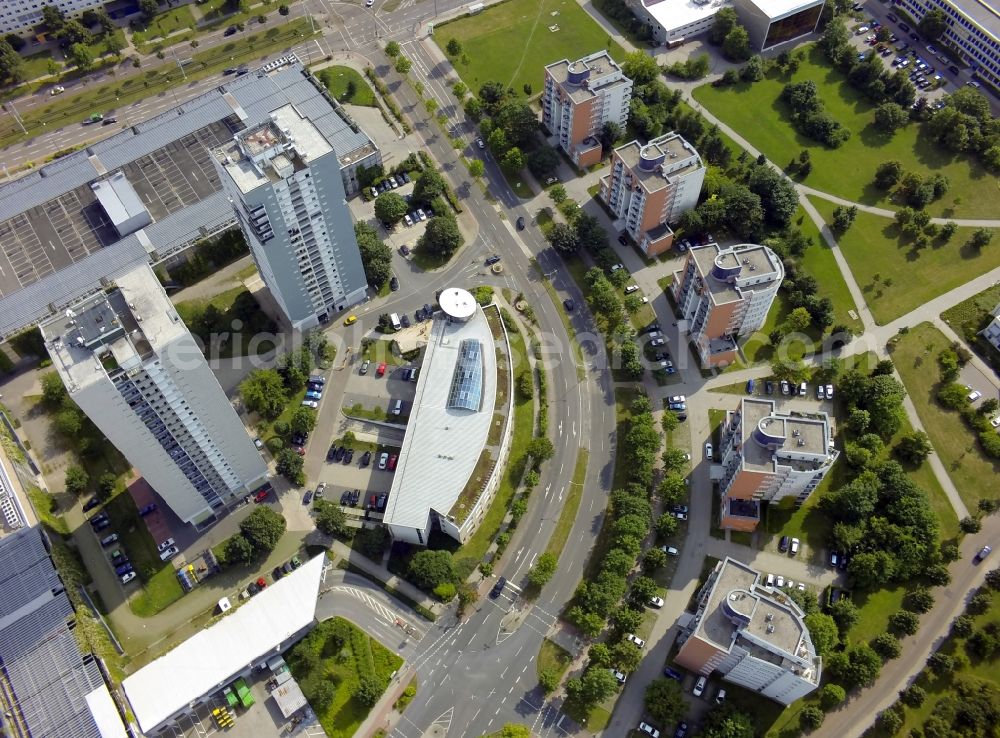 Halle (Saale) OT Neustadt from the bird's eye view: View of residential buildings in the district of Neustadt in Halle ( Saale ) in the state Saxony-Anhalt