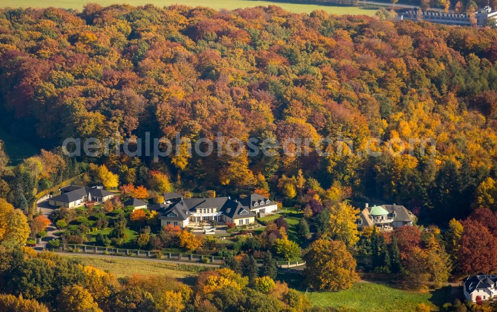 Aerial image Neheim - Residential buildings on the edge of a forest on Totenberg in Neheim in the state of North Rhine-Westphalia