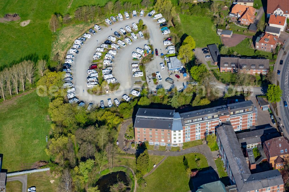 Aerial photograph Stade - Caravans site Old Town in Stade in the state Lower Saxony, Germany