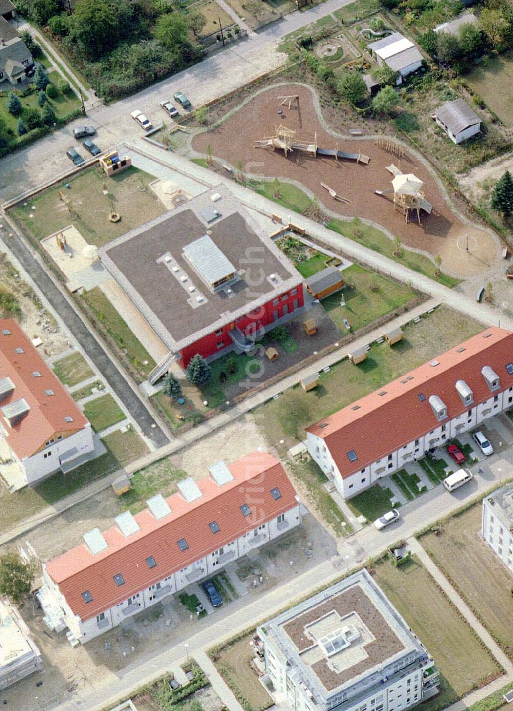 Aerial photograph Berlin - Buchholz - Wohnneubau im Bereich der Schützenstraße und des Jean-Calas-Weges in Französisch - Buchholz in Berlin - Pankow. (Projekt der IKV mbH Wiesbaden).