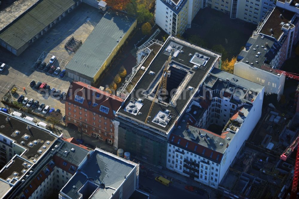 Berlin from the bird's eye view: Residential construction in the Chausseestraße / Boyenstraße in Berlin - Mitte