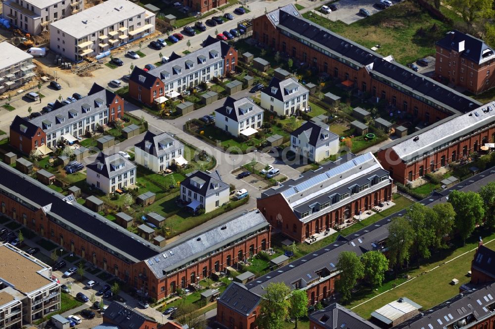 Potsdam from above - Residential new construction apartment buildings Barracks Poplar Avenue in Jägervorstadt in Potsdam in Brandenburg