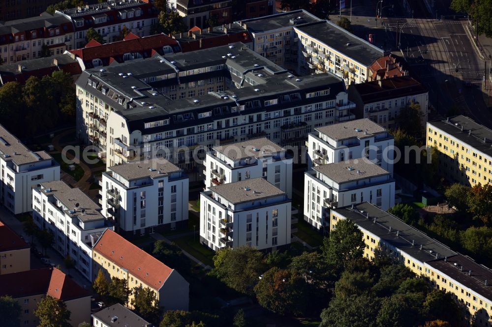 Berlin Lichtenberg from the bird's eye view: Residential development - development with multi-family homes on the street moellensdorf in Berlin Lichtenberg