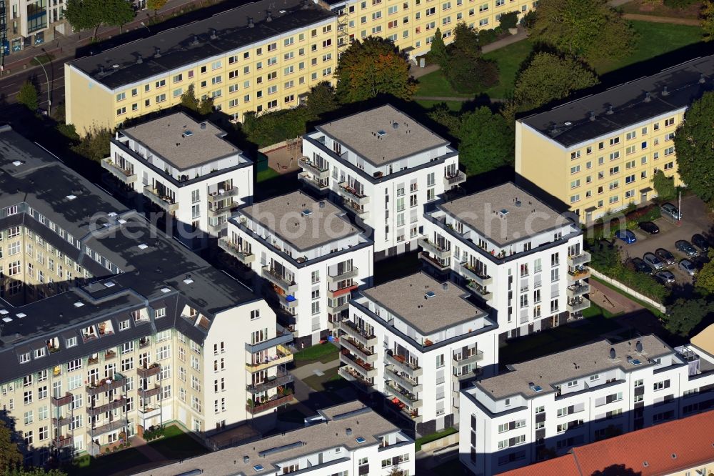 Aerial image Berlin Lichtenberg - Residential development - development with multi-family homes on the street moellensdorf in Berlin Lichtenberg