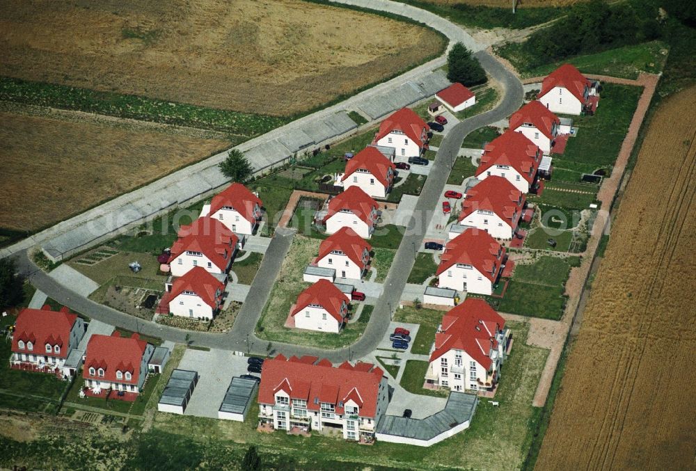 Seelow from the bird's eye view: Residential new construction - settlement on the Garden road in Seelow, in the state of Brandenburg