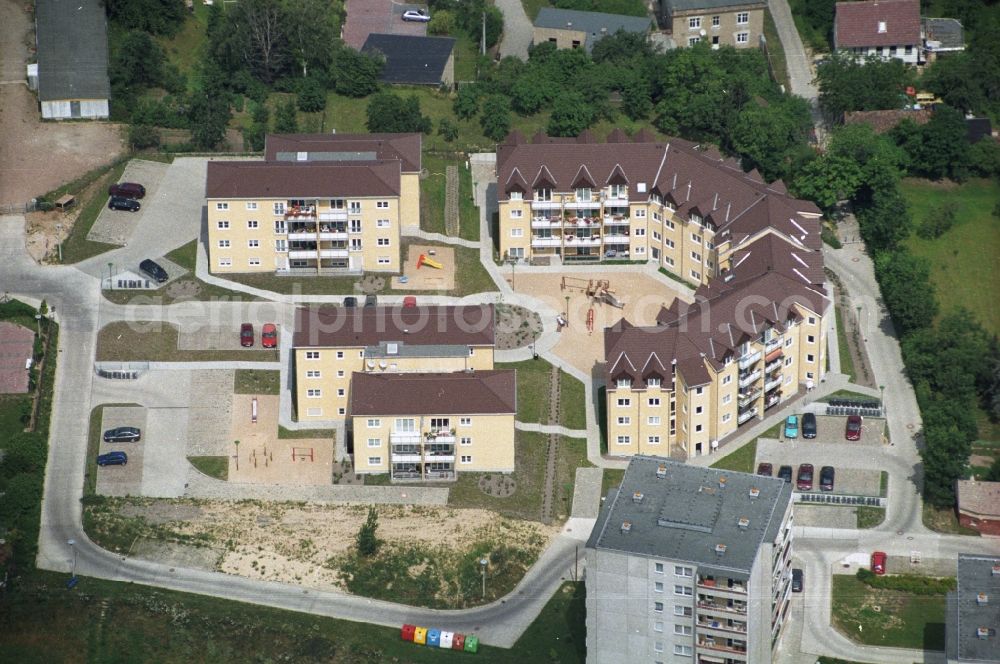 Seelow from above - Residential new construction - settlement on the stadium in Seelow, in the state of Brandenburg