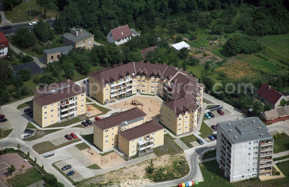 Aerial image Seelow - Residential new construction - settlement on the stadium in Seelow, in the state of Brandenburg