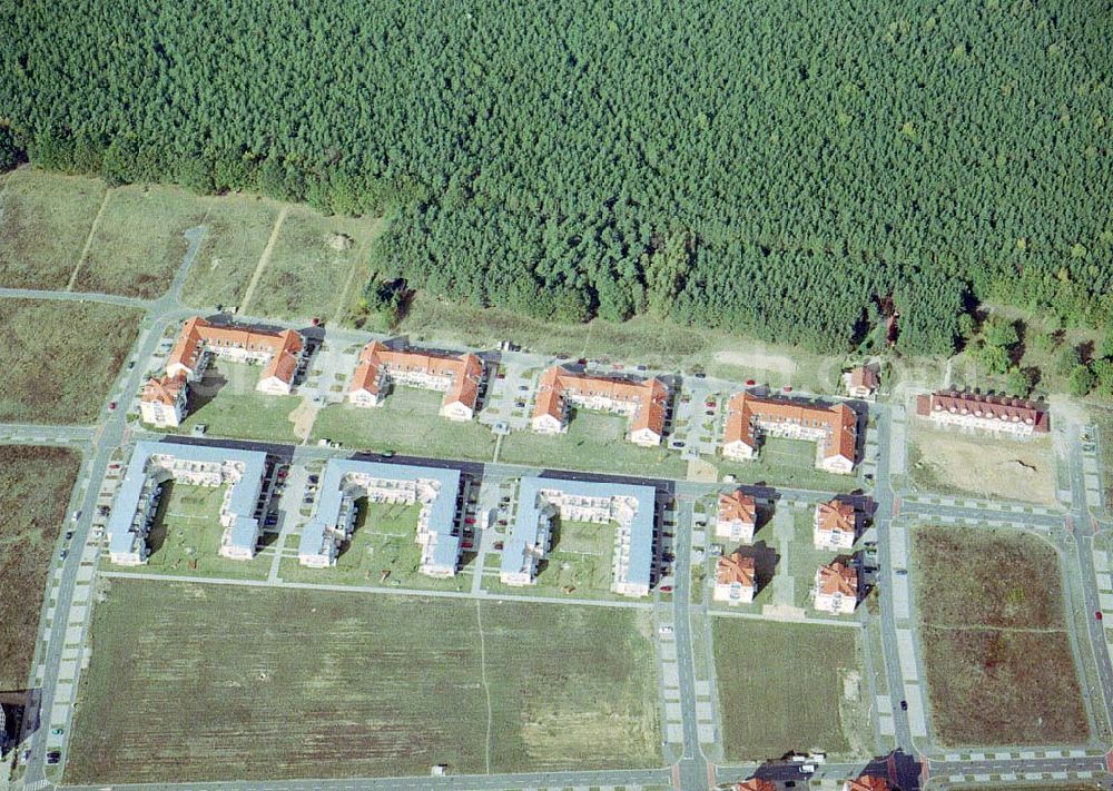 Aerial photograph Michendorf / BRB - Wohnneubaugebiet an der Bahnstraße in Michendorf / Potsdam - Mittelmark / BRB.