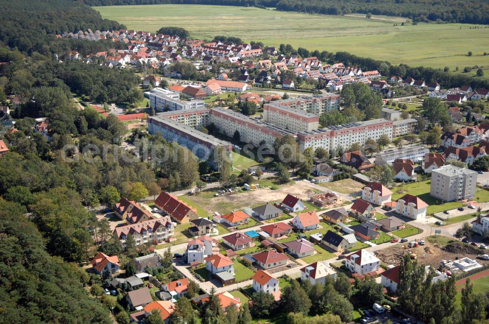 Aerial image Graal-Müritz - Blick auf das Wohngebiet der HAWO Bauträger KG am Lerchenweg in unmittelbarer Strandnähe im Ostseeheilbad Graal-Müritz.