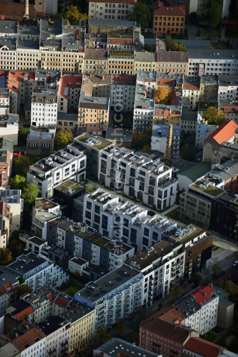 Berlin from above - View of the residential development area Marthashof at the Berlin - district Prenzlauer Berg