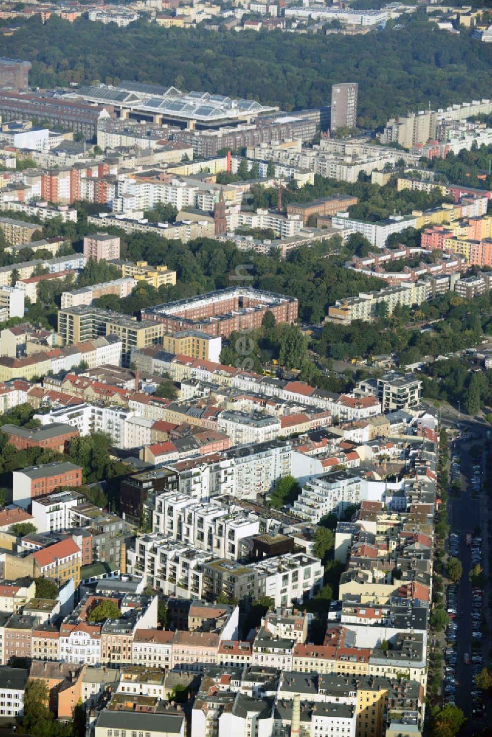 Berlin from the bird's eye view: View of the residential development area Marthashof at the Berlin - district Prenzlauer Berg