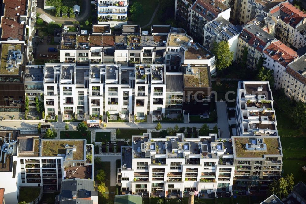 Berlin from above - View of the residential development area Marthashof at the Berlin - district Prenzlauer Berg