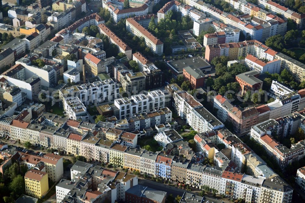 Berlin from above - View of the residential development area Marthashof at the Berlin - district Prenzlauer Berg