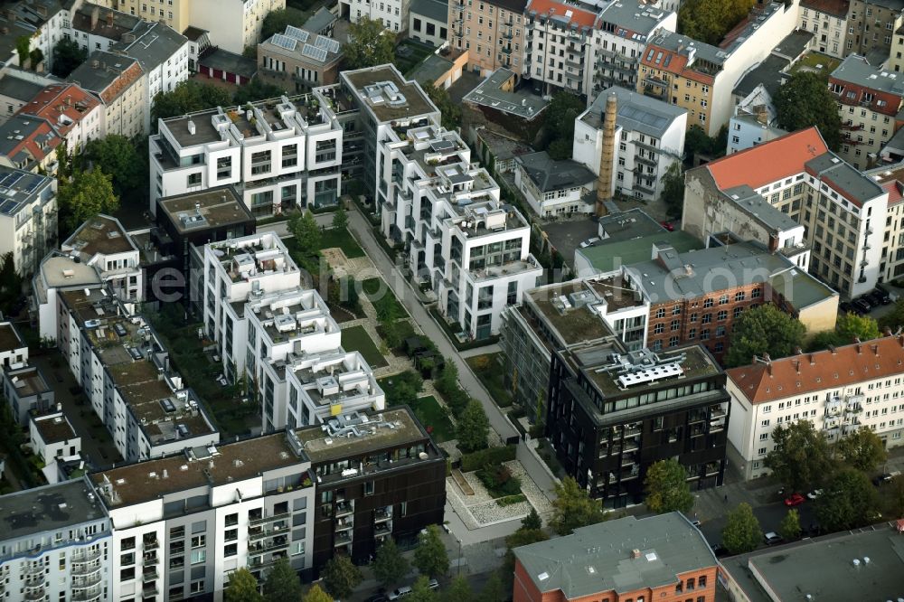 Berlin from above - View of the residential development area Marthashof at the Berlin - district Prenzlauer Berg