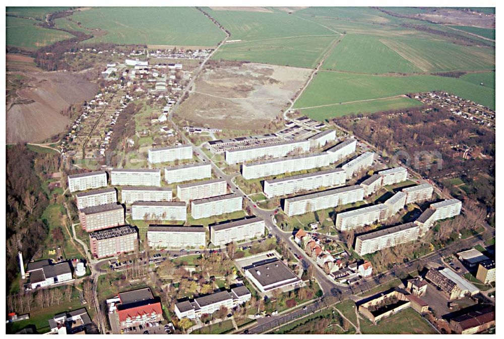 Aerial photograph Eisleben / SA - Wohnneubaugebiet im Nordwesten der Lutherstadt Eisleben in Sachsen-Anhalt.