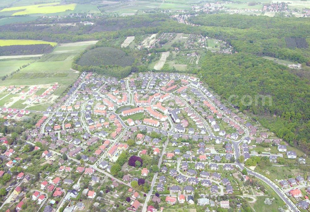 Aerial photograph Potsdam / BRB - Blick auf das Wohnneubaugebiet in Potsdam-Eiche.