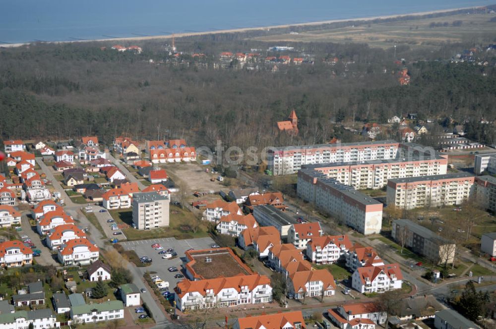 Aerial image Graal-Müritz - Blick auf das Wohngebiet der HAWO Bauträger KG Zur Eselswiese in unmittelbarer Strandnähe im Ostseeheilbad Graal-Müritz.