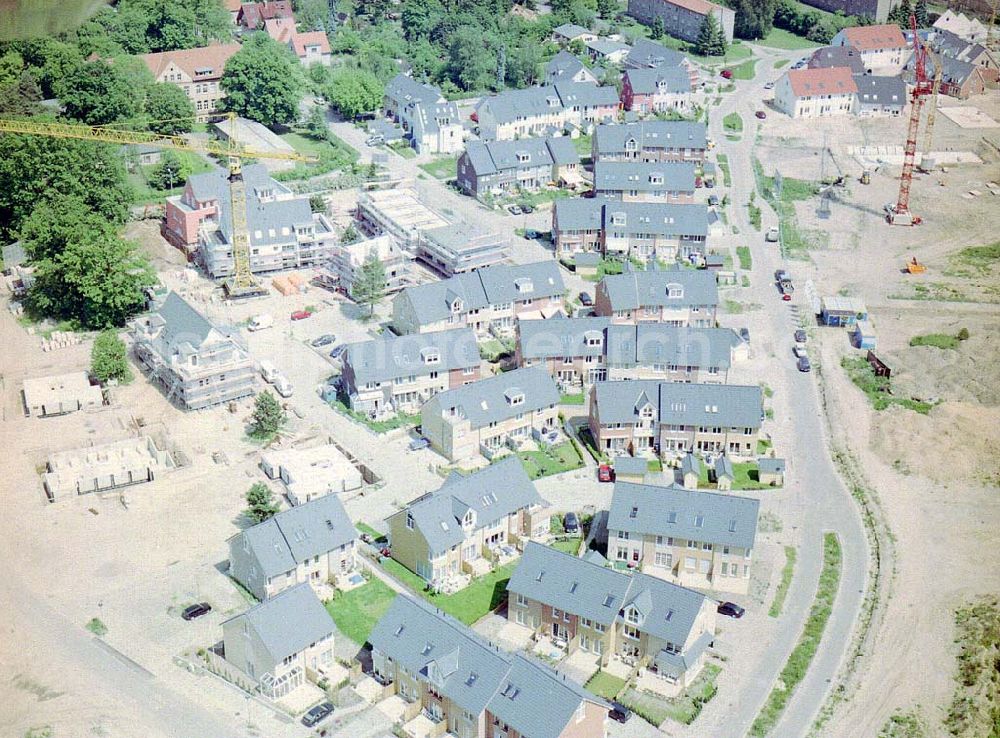 Aerial image Borgsdorf / Brandenburg - Wohnneubausiedlung der Fa. Kondor Wessels Nord am Dornbuschweg in 16556 Borgsdorf / Brandenburg. Tel.: 03303-524100