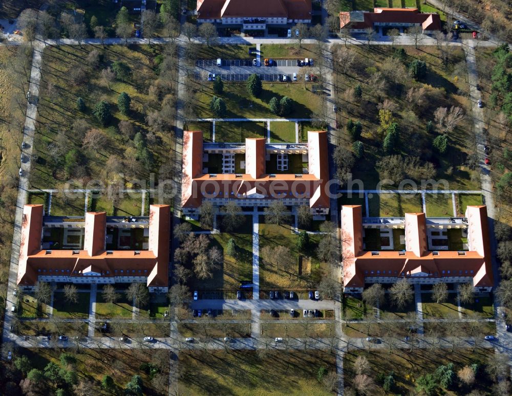 Aerial image Berlin OT Buch - View of the residential area Allees des Chateaux in the district of Buch in Berlin