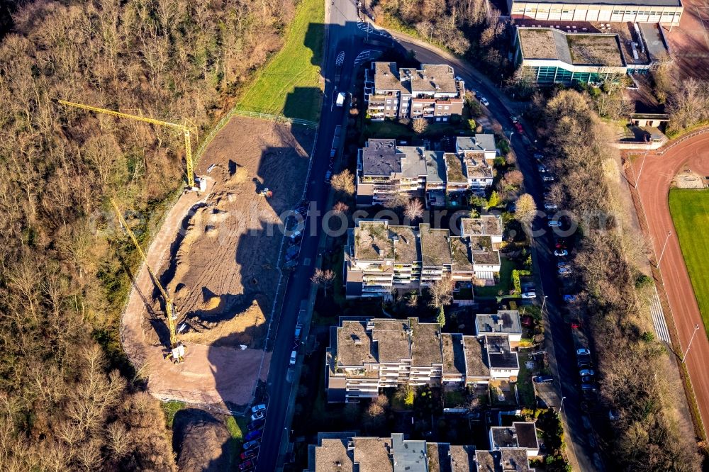 Aerial image Hattingen - Residential area of the multi-family house settlement - Wohnpark Hoelter Busch in Hattingen in the state North Rhine-Westphalia, Germany