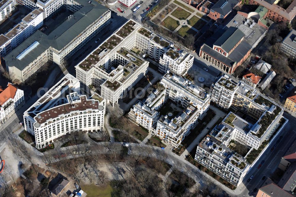 Aerial image München - New construction of the residential area Lenbachgärten in Munich by Frankonia Eurobau AG