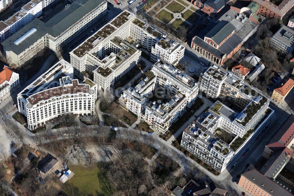 Aerial photograph München - New construction of the residential area Lenbachgärten in Munich by Frankonia Eurobau AG