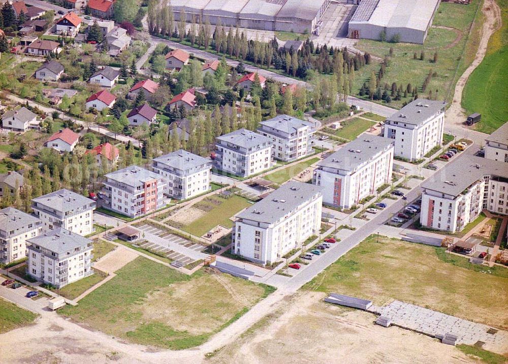 Aerial image Nauen / Brandenburg - Wohnpark Mühlenstücke Nauen GbR an der Bauernfeldallee 18 in 14641 Nauen / BRB. Tel.: 03321-48511