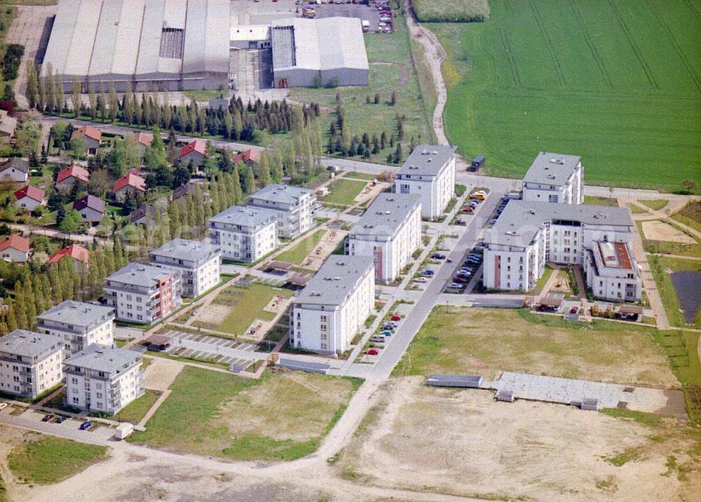 Aerial photograph Nauen / Brandenburg - Wohnpark Mühlenstücke Nauen GbR an der Bauernfeldallee 18 in 14641 Nauen / BRB. Tel.: 03321-48511