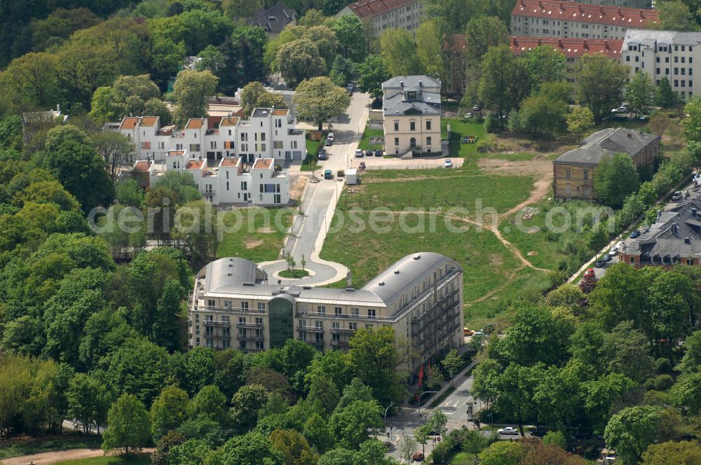 Chemnitz from above - Blick auf das Wohngebiet an der Salzstraße / Abteiweg in 09113 Chemnitz. Der Wohnpark Am Schloßteich ist ein Entwicklungegebiet der HVB Immobilien AG in Sachsen. View of the residential area at the Salt Road / Abteiweg in 09113 Chemnitz. The residential park At Castle Lake is a developing area of the lung HVB Immobilien AG in Saxony.