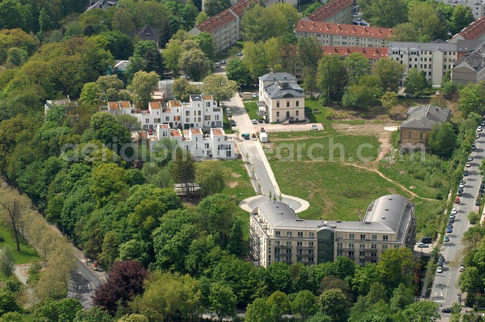 Chemnitz from above - Blick auf das Wohngebiet an der Salzstraße / Abteiweg in 09113 Chemnitz. Der Wohnpark Am Schloßteich ist ein Entwicklungegebiet der HVB Immobilien AG in Sachsen. View of the residential area at the Salt Road / Abteiweg in 09113 Chemnitz. The residential park At Castle Lake is a developing area of the lung HVB Immobilien AG in Saxony.