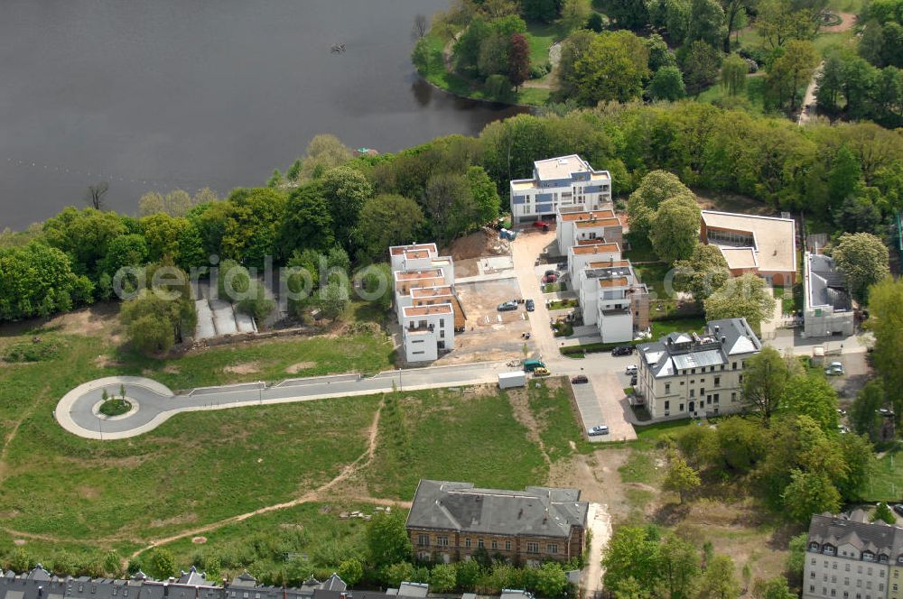 Chemnitz from above - Blick auf das Wohngebiet an der Salzstraße / Abteiweg in 09113 Chemnitz. Der Wohnpark Am Schloßteich ist ein Entwicklungegebiet der HVB Immobilien AG in Sachsen. View of the residential area at the Salt Road / Abteiweg in 09113 Chemnitz. The residential park At Castle Lake is a developing area of the lung HVB Immobilien AG in Saxony.