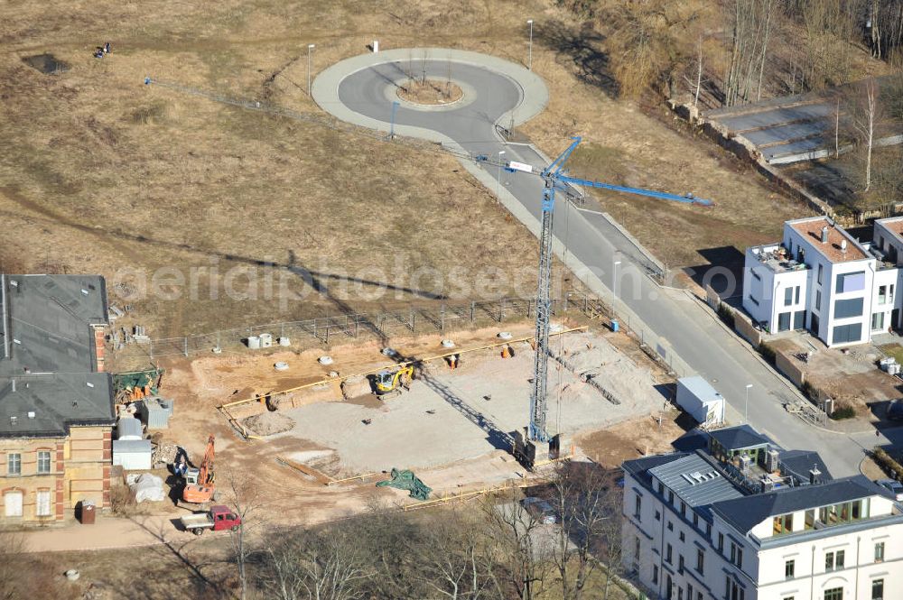 Chemnitz from above - Blick auf das Wohngebiet an der Salzstraße / Abteiweg in 09113 Chemnitz. Der Wohnpark Am Schloßteich ist ein Entwicklungegebiet der HVB Immobilien AG in Sachsen. View of the residential area at the Salt Road / Abteiweg in 09113 Chemnitz. The residential park At Castle Lake is a developing area of the lung HVB Immobilien AG in Saxony.