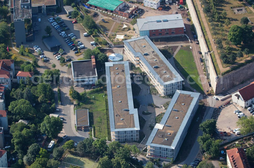 Erfurt from the bird's eye view: Collegiate residential project AndreasGaerten am Petersberg on Petersberg in the Altstadt district in Erfurt in the state Thuringia, Germany