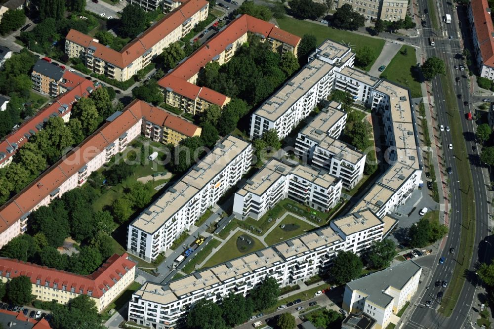 Berlin from the bird's eye view: View of the residential buildings in the district of Karlshorst in Berlin