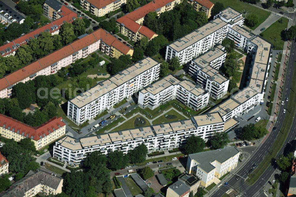 Aerial image Berlin - View of the residential buildings in the district of Karlshorst in Berlin