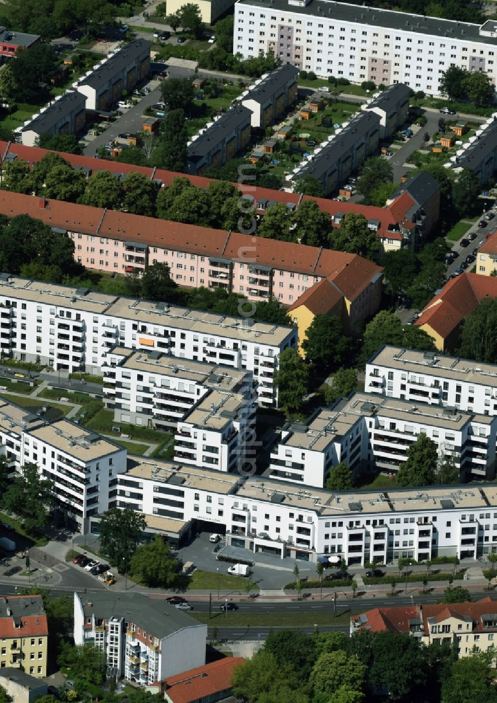 Aerial photograph Berlin - View of the residential buildings in the district of Karlshorst in Berlin