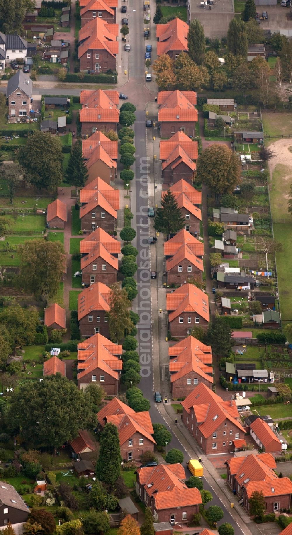 Bottrop from above - View of a residential area in Bottrop in the state of North-Rhine Westphalia