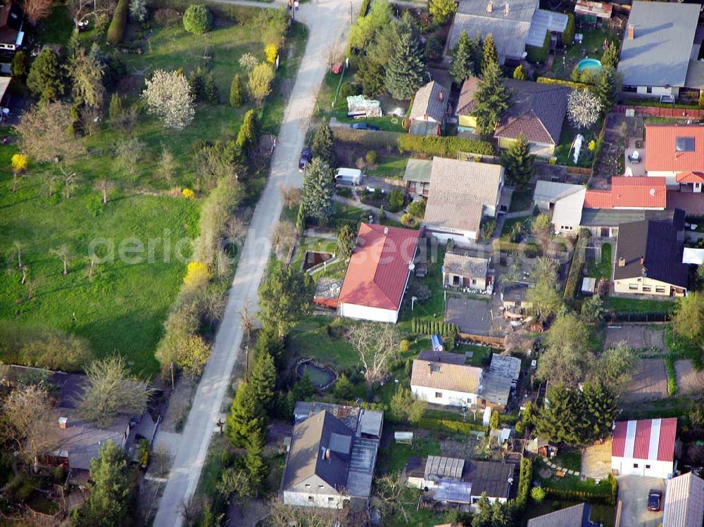 Fredersdorf from above - Wohnsiedlung an der Hebbelstraße in Fredersdorf / BRB