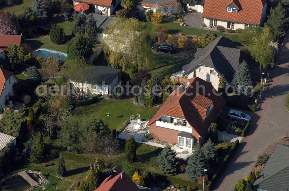 Aerial image Jersleben - Blick auf Wohnhäuser / Einfamilienhäuser in Jersleben, Am Ringelhoch.