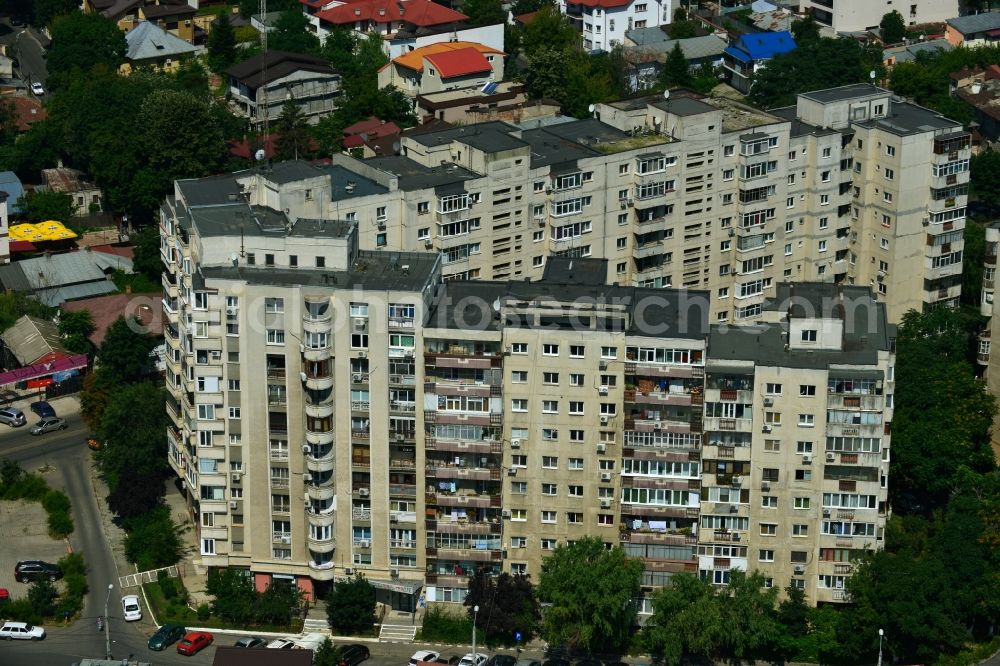 Aerial photograph Bukarest - View the housing estate with prefab apartment buildings on the Strada Grigore Ionescu corner Maica Domnului in the capital, Bucharest, Romania