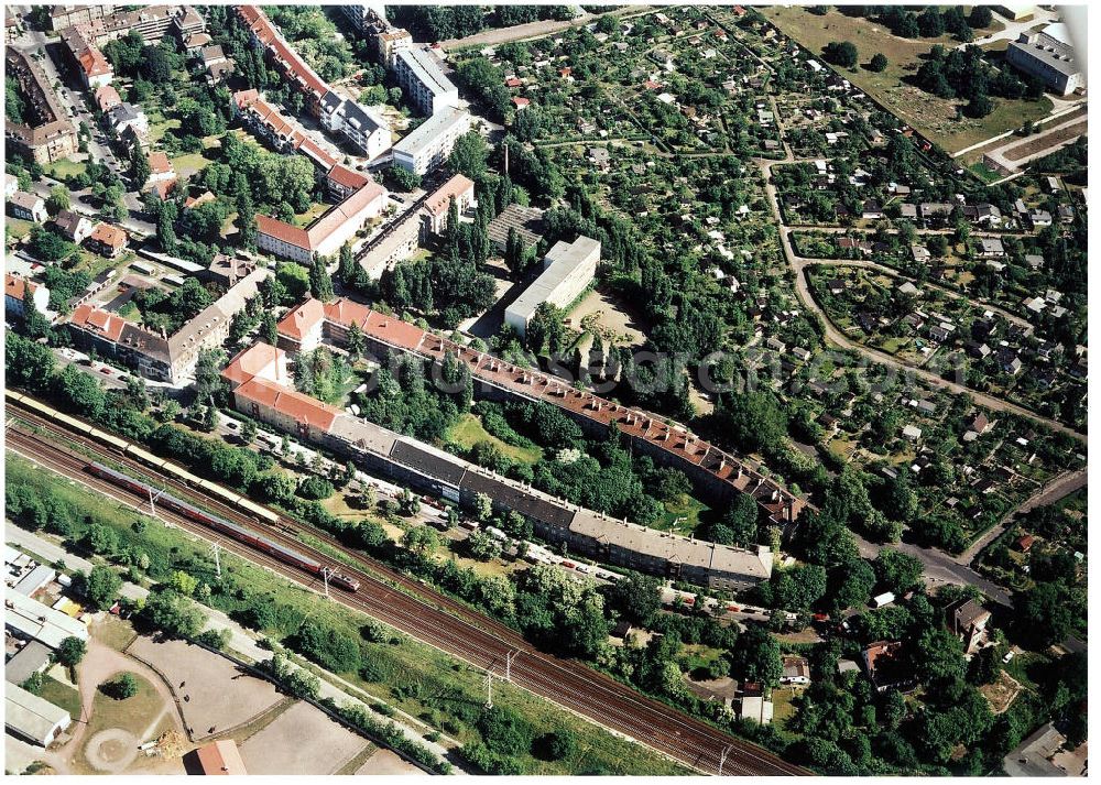 Berlin - Karlshorst from above - Wohnsiedlung (Schiff) der HOWOGE an der Loreleystraße in Berlin - Karlshorst.