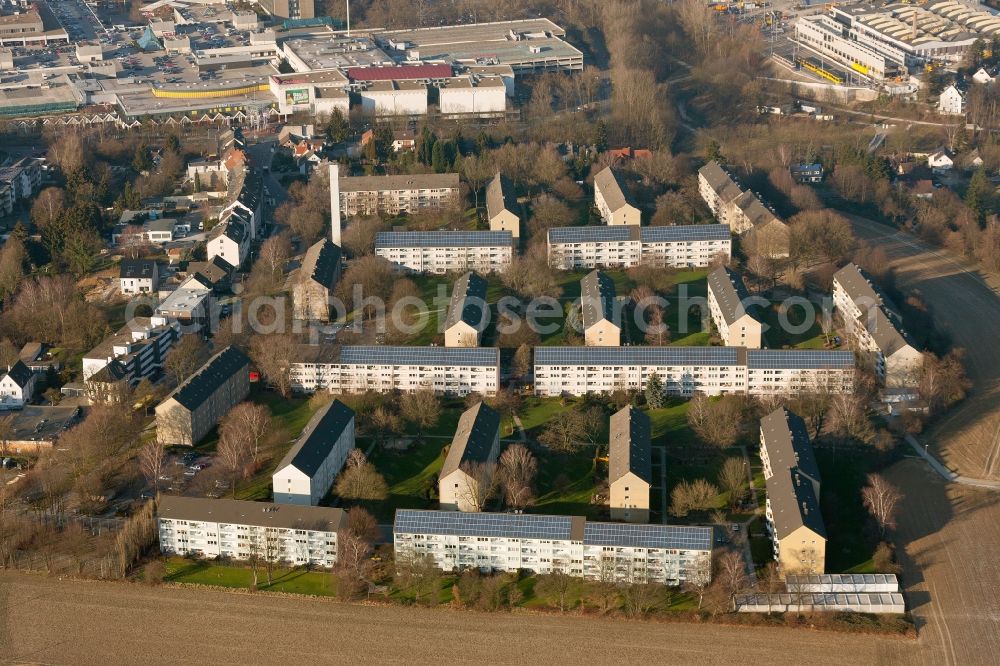 Aerial image Essen - View of a housing complex in the district of Fulerum in Essen in the state North Rhine-Westphalia