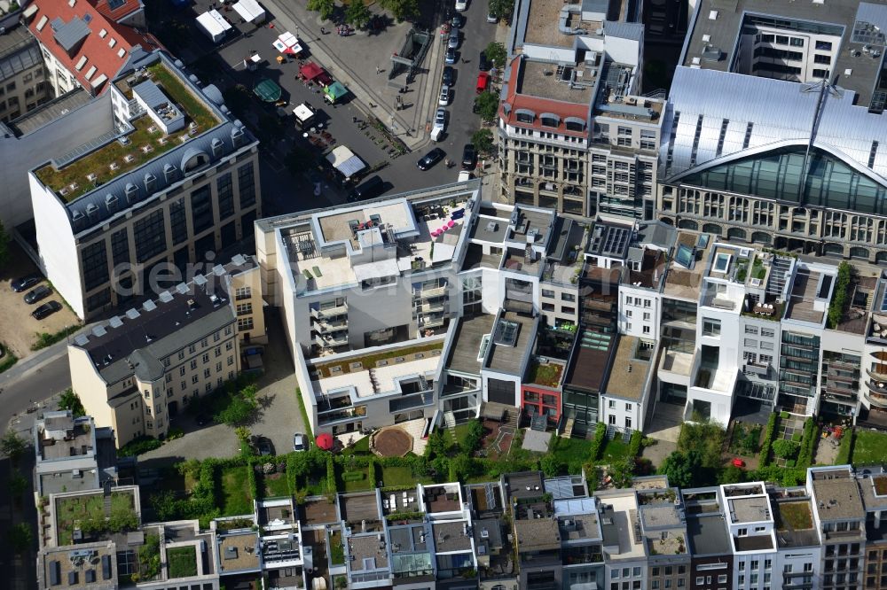 Aerial photograph Berlin - Townhouses at the Friedrichwerder in the borough Mitte