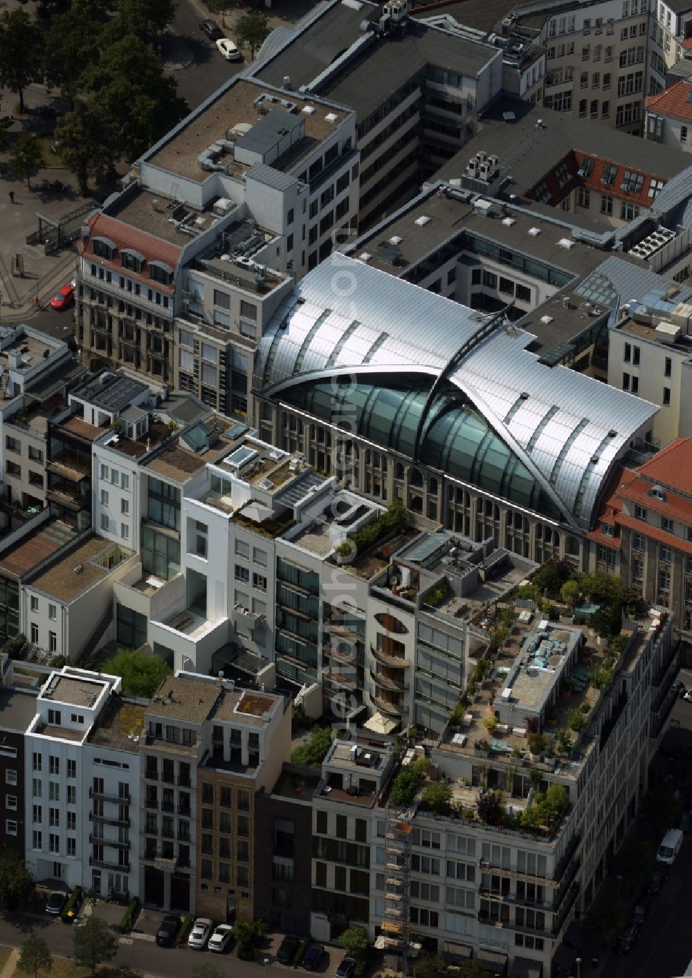 Berlin from above - Townhouses at the Friedrichwerder in the borough Mitte