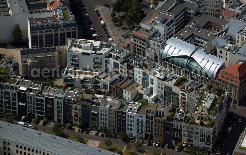 Berlin from the bird's eye view: Townhouses at the Friedrichwerder in the borough Mitte