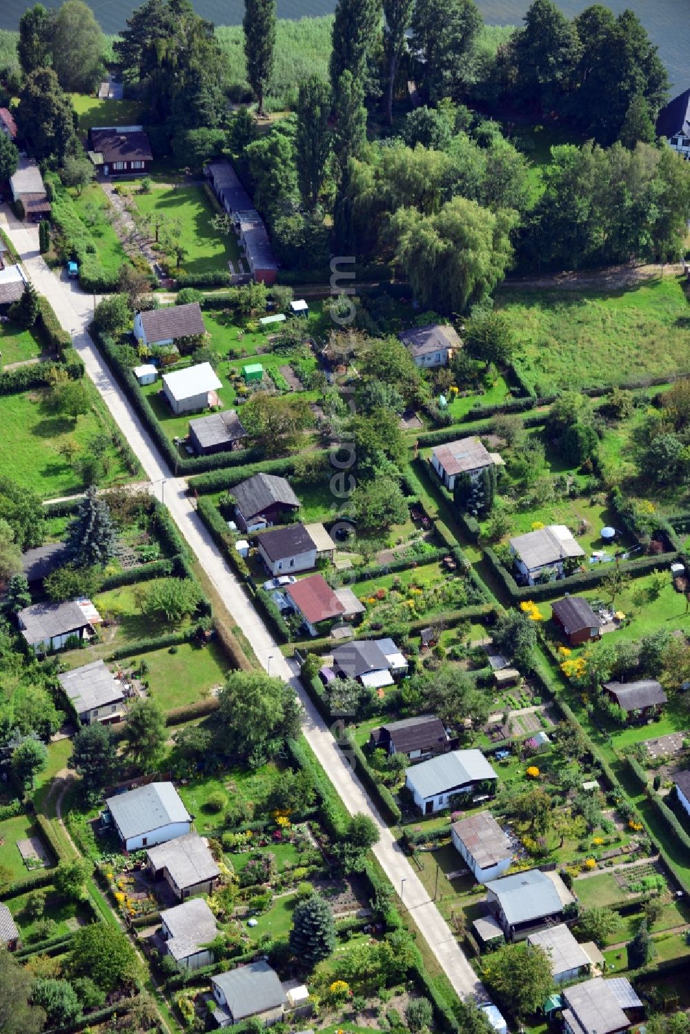 Aerial image Storkow - View of residential area am Werder in Storkow in Brandenburg