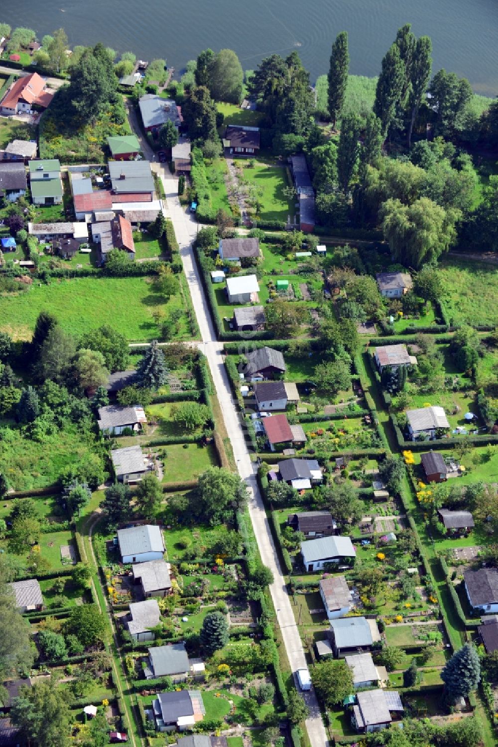 Aerial photograph Storkow - View of residential area am Werder in Storkow in Brandenburg