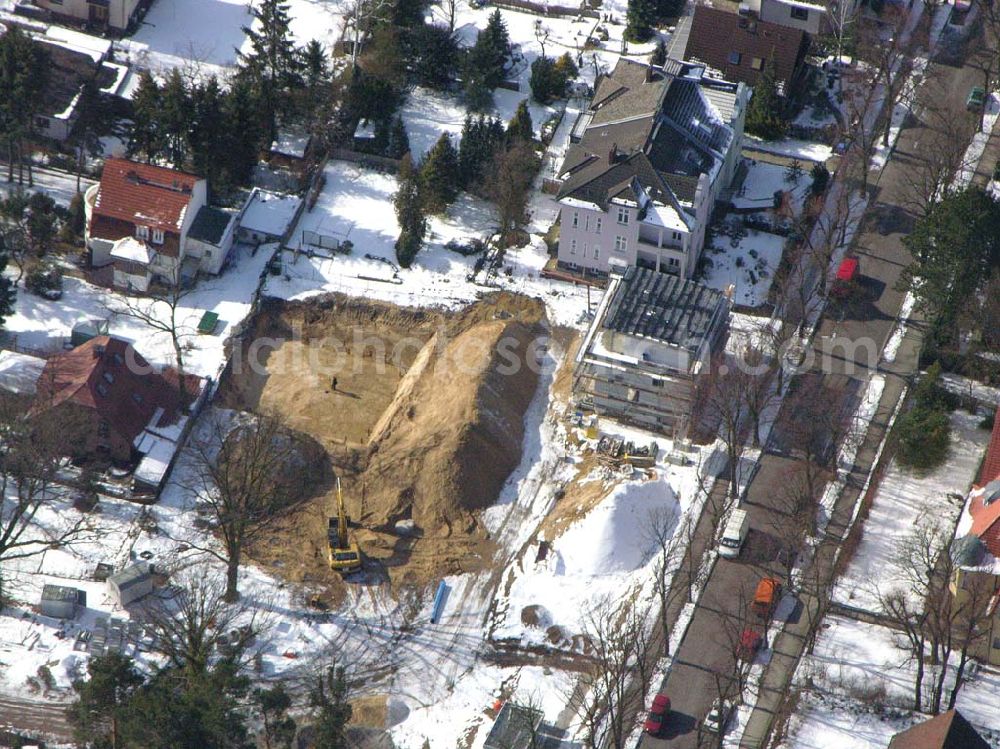 Berlin-Reinickendorf from above - Berlin-Reinickendorf,10.03.2005,Wohnsiedlungsneubau der PREMIER-Deutschland GmbH, an der Bondickenstr./Nimrodstr. in Berlin-Reinickendorf